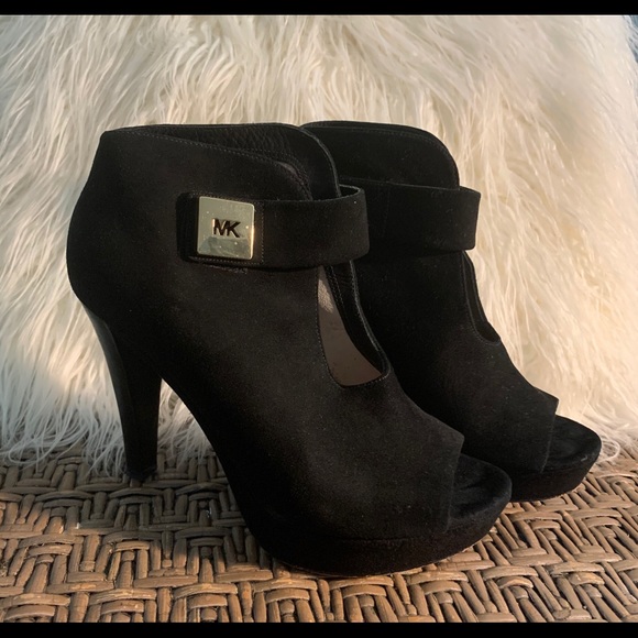 MichaelKors 4 inch heel open toe suede booties - Picture 2 of 6